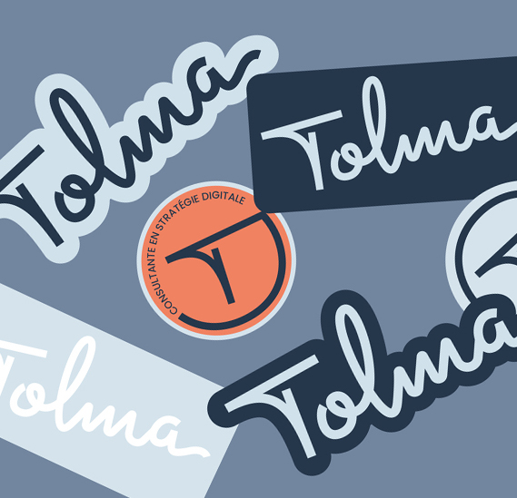 Identité de marque de Tolma, experte en conseil en stratégie digitale, monde numérique et vision stratégique.