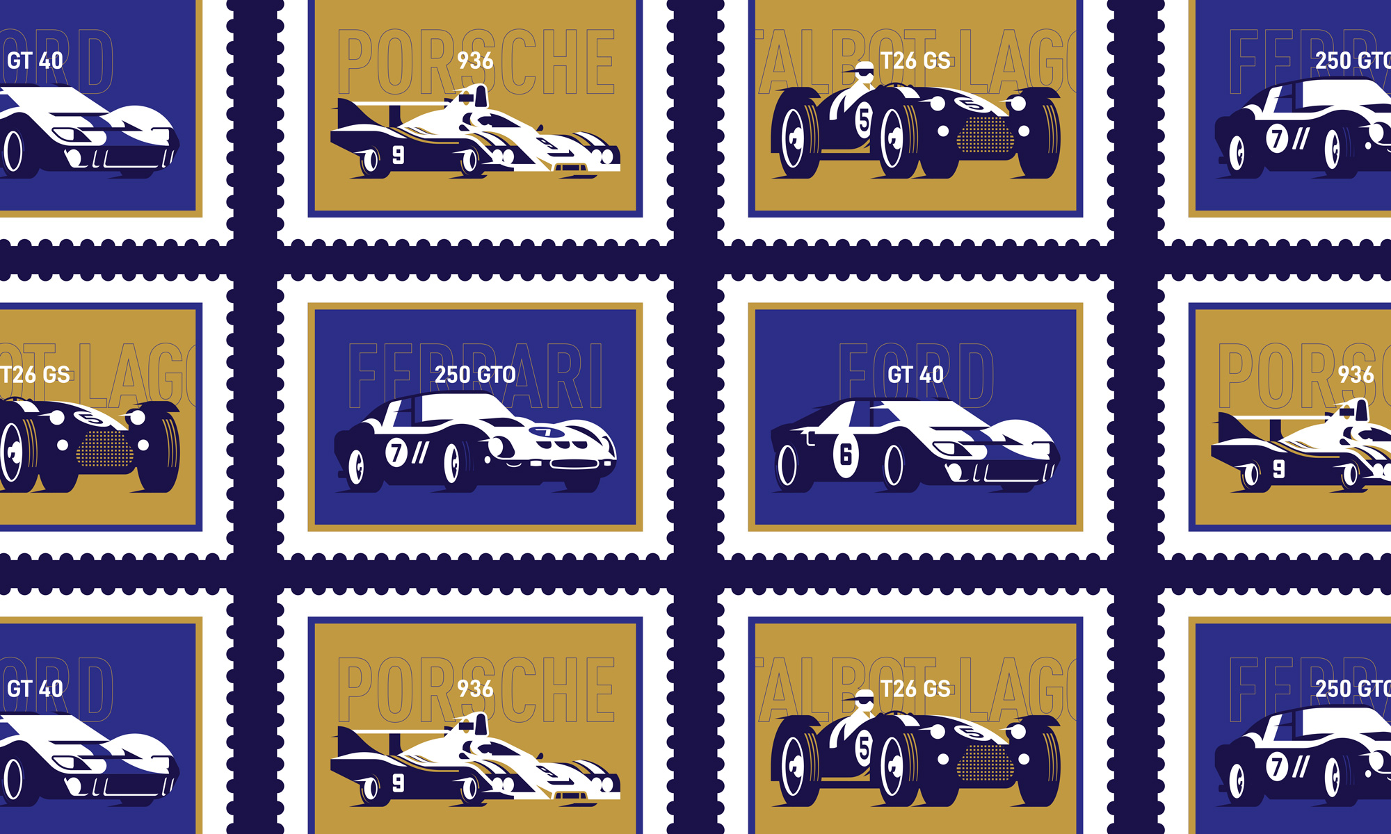 illustration des voitures iconiques des 24 Heures du Mans, course d'endurance automobile