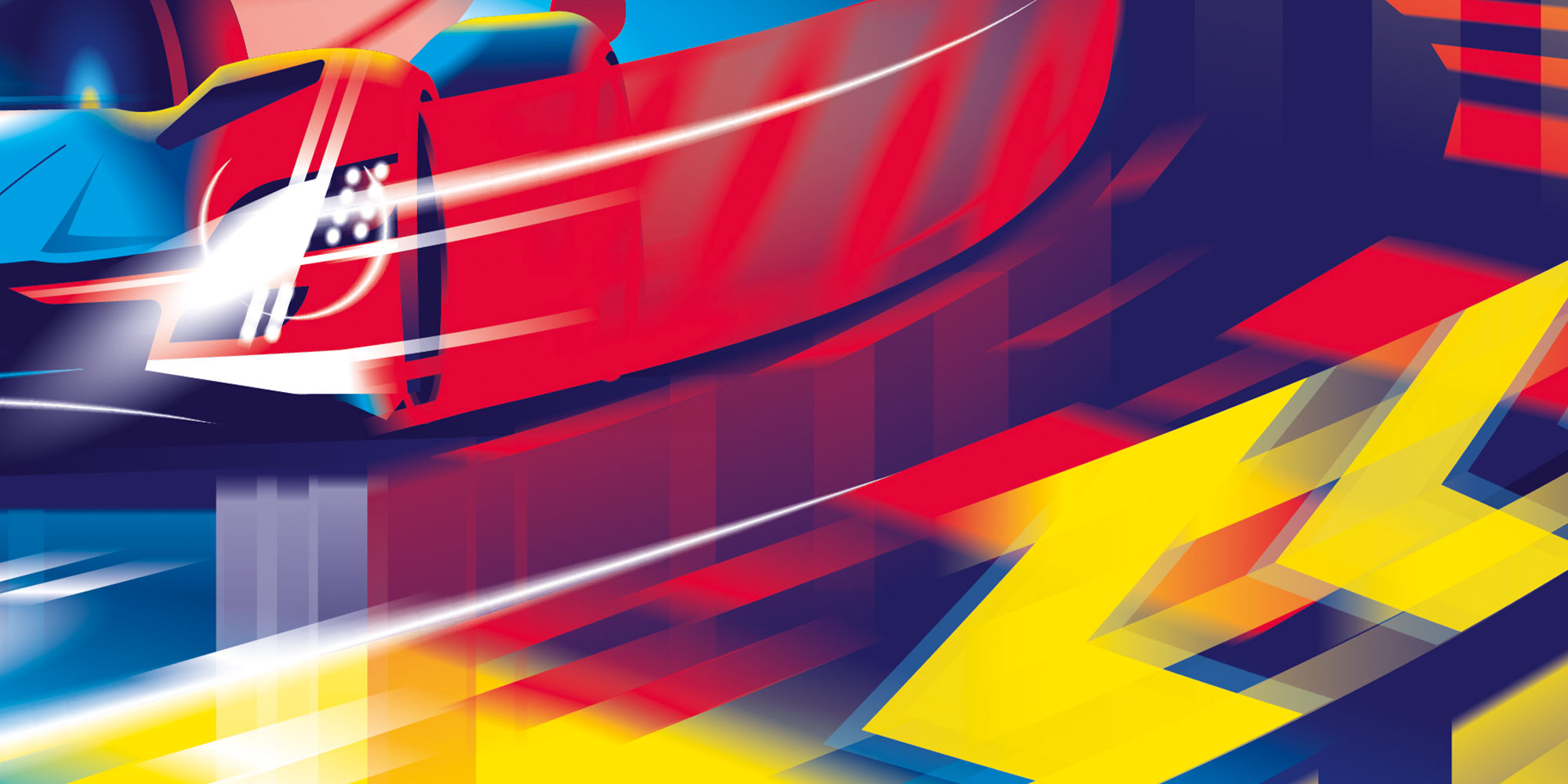 Illustration affiche 24 heures du Mans 2026 Illustration d'une affiche pour les 24 Heures du Mans 2026, légendaire course d'endurance automobile