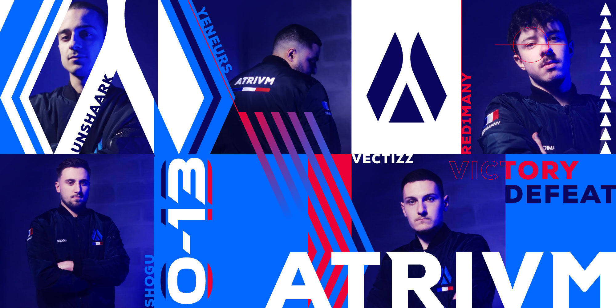 Atrivm roster équipe : Yeneurs, Shogu, Unshaark, Vectizz, Red1many