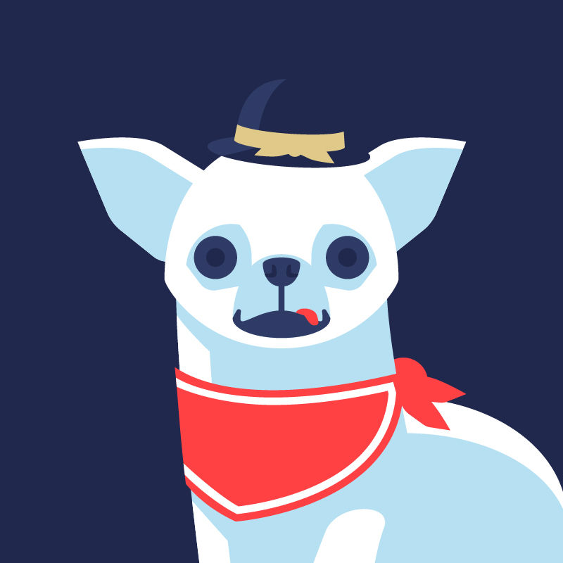 identité de marque application mobile illustration chien