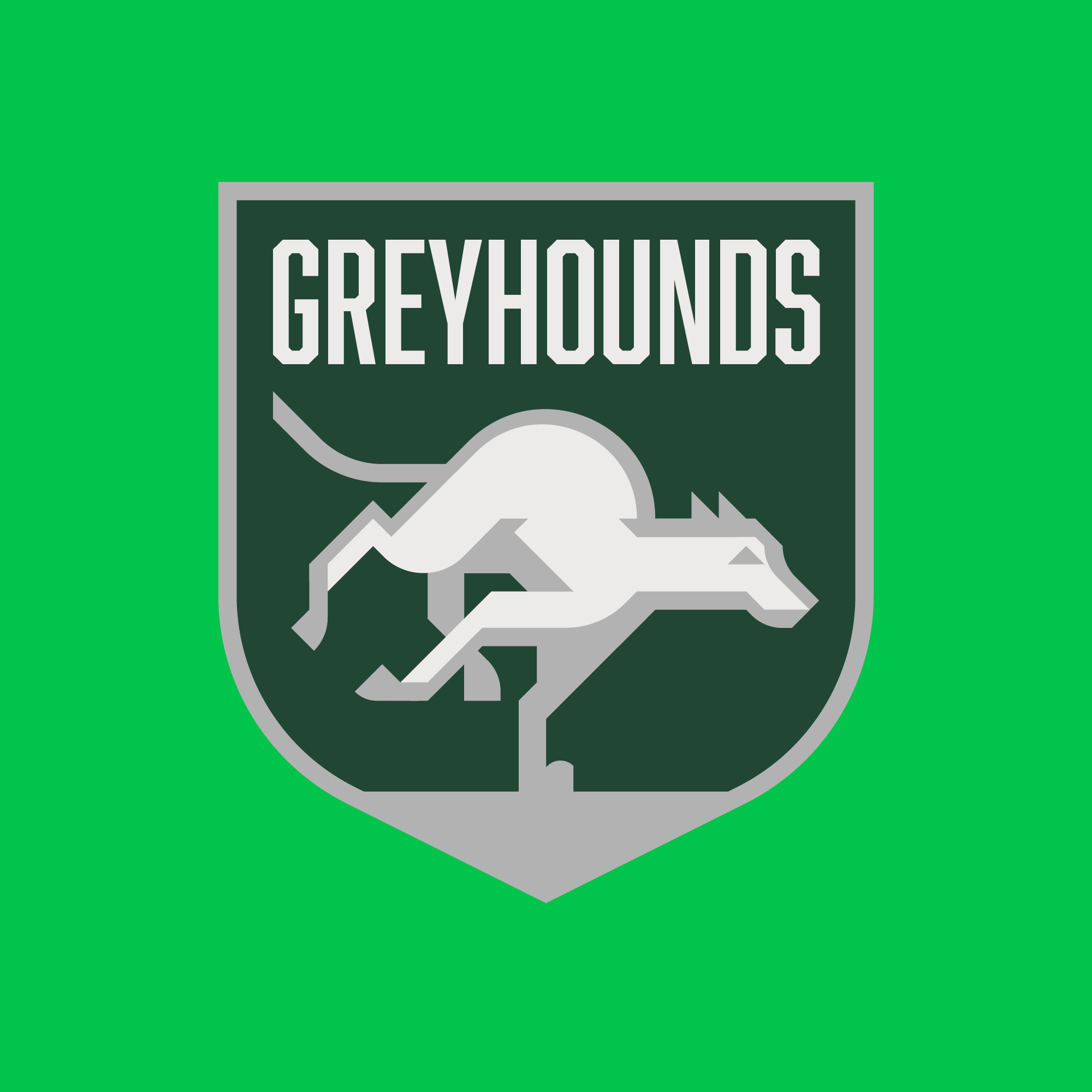 Logo de l'équipe de sports des Greyhounds , représentant un chien levrier,