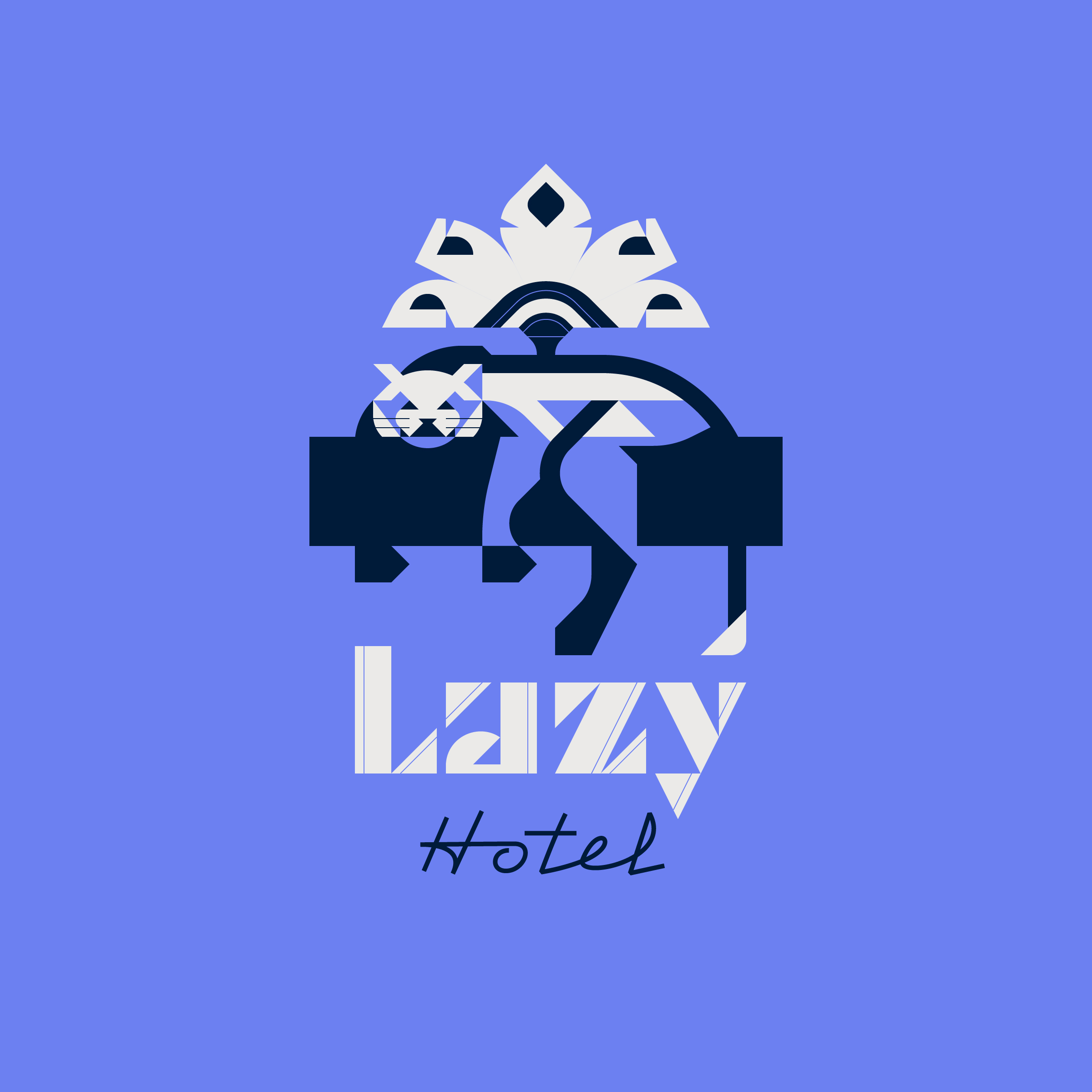 hotel logotype Lazy hotel minimalist panther