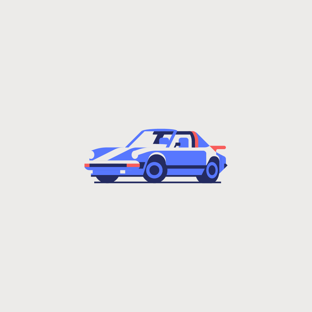 Logo de Porsche 911 - Automobile vintage supercar, voiture.