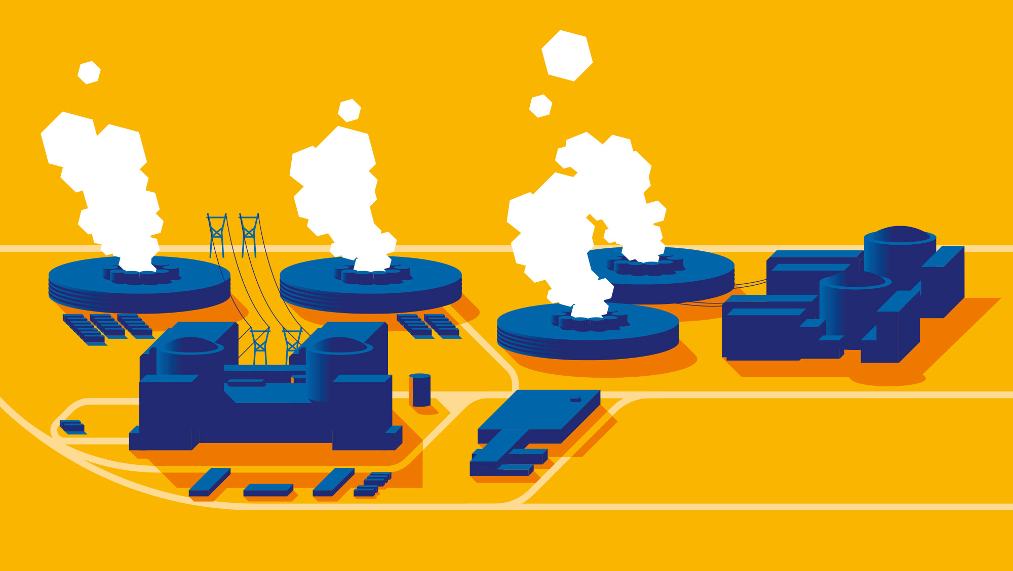 Illustration et conception du Projet de Site illustré pour le site EDF de Chinon, tours de cou