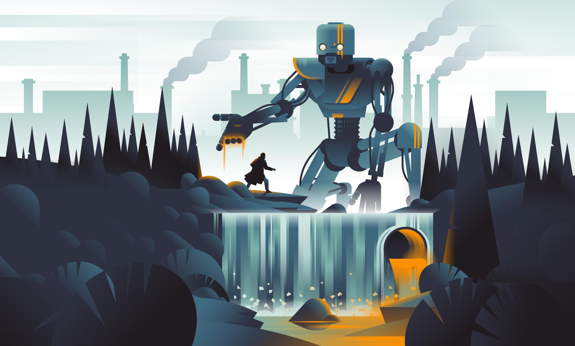 Illustration science fiction robot