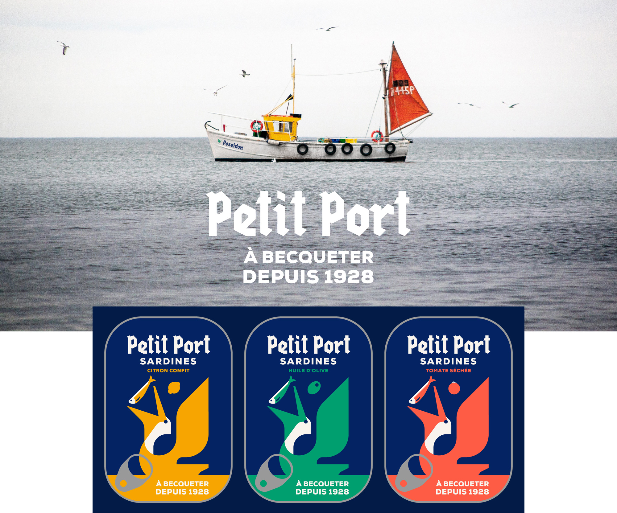 identité de marque conserverie bretonnes photo bateau pêche